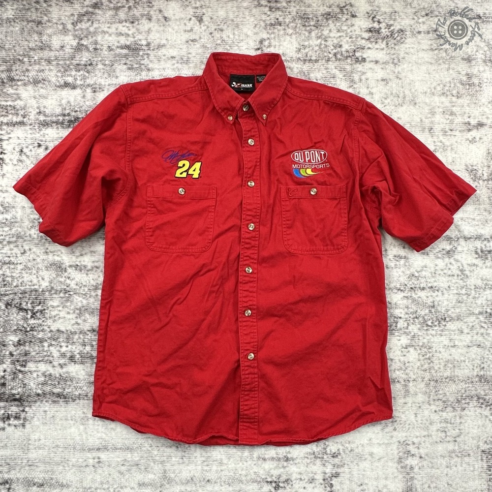 Chase Authentics Jeff Gordon #24 DuPont Motorsports Shirt Red L Short‎ Sleeve